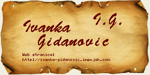 Ivanka Gidanović vizit kartica